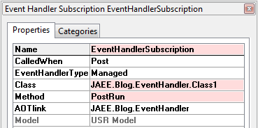 Visual Studio 2010 - Application Explorer Axapta Object Tree AOT - Event handler properties
