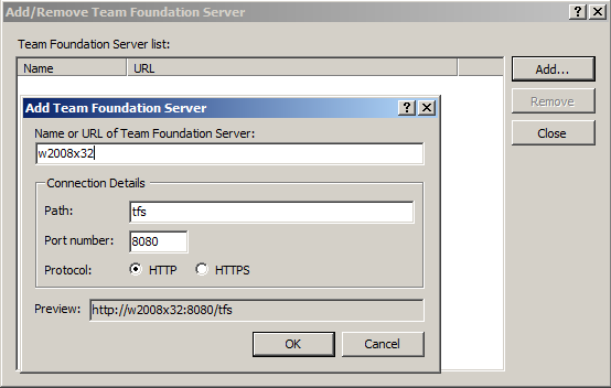 TFS2010 - Add server