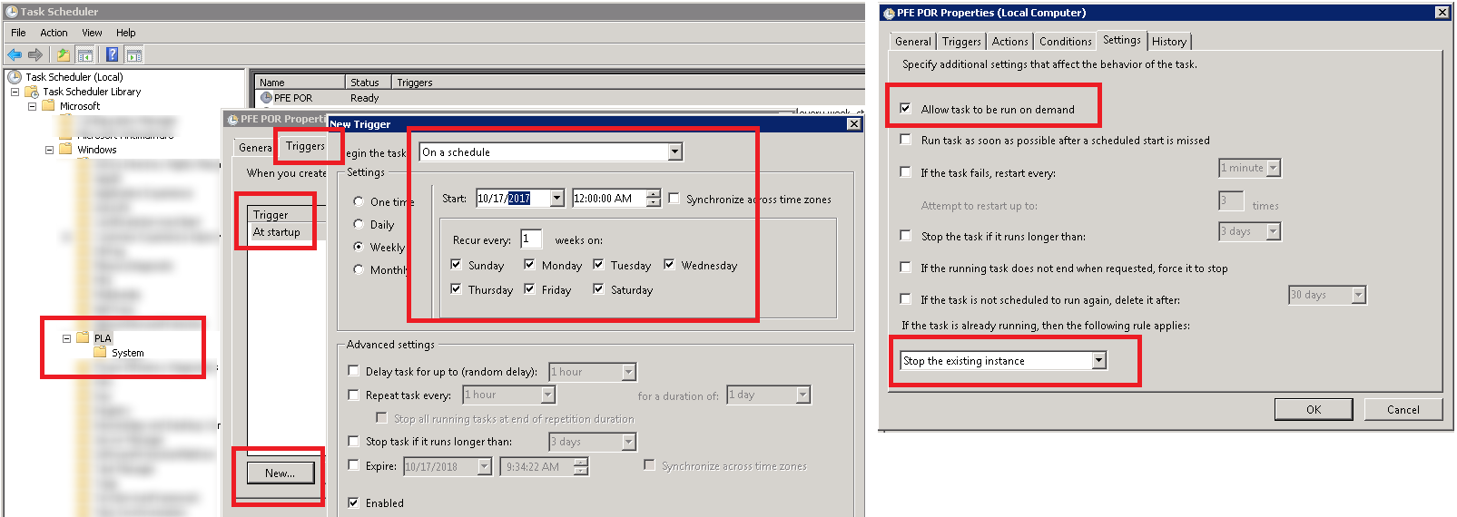 Configure Scheduler properties